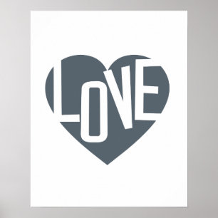 kärlek-hjärtinspirerande typografi poster