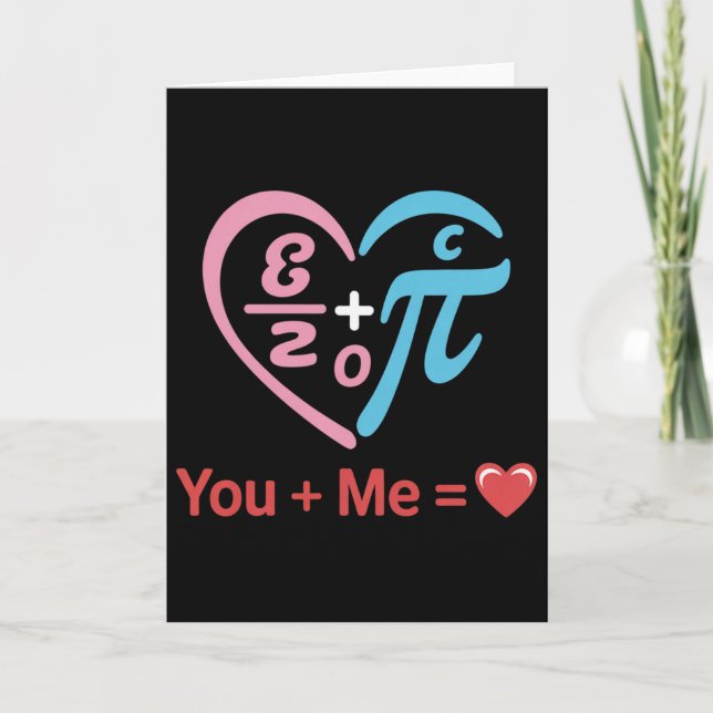 Kärlek Hjärtmatematik ekvation Du + Jag Valentine  Kort (Framsida)