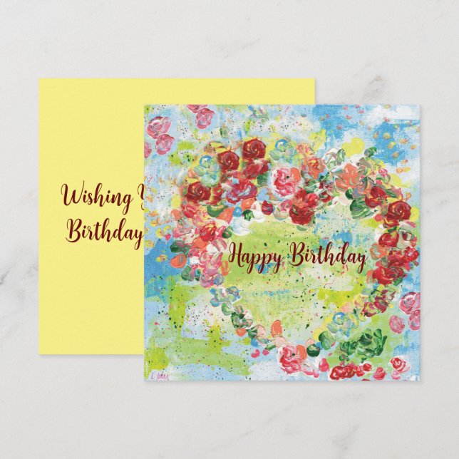 Kärlek Hjärtplattat Hälsning kort (Fram/baksida)