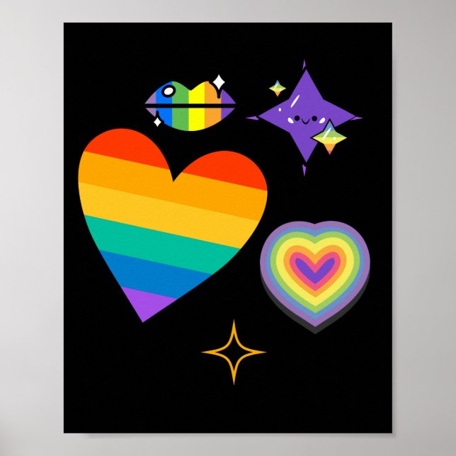 Kärlek hjärtregn. HBT-Pride Poster (Framsidan)
