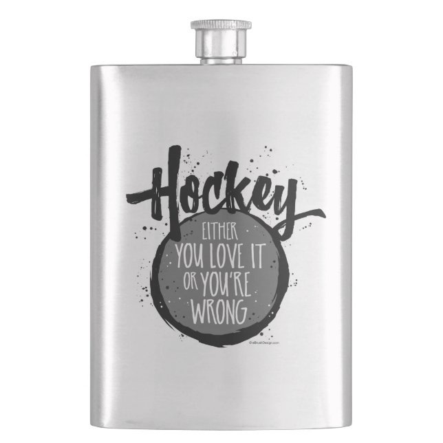 Kärlek Hockey Flask Fickplunta (Framsidan)