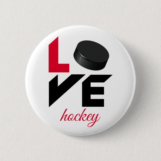 Kärlek hockey knapp (Framsida)