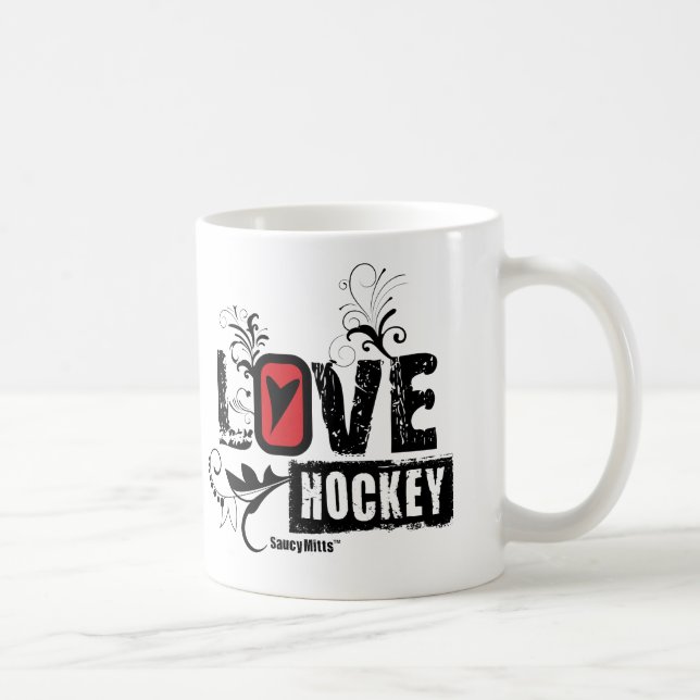 Kärlek Hockey Swirl Kaffemugg (Höger)