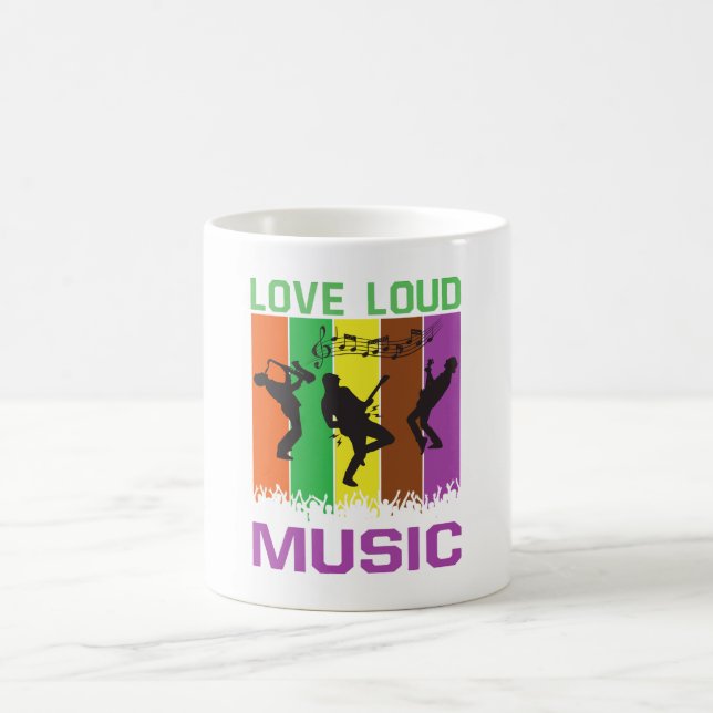 Kärlek Högt Musik Kaffe Mugg (Center)