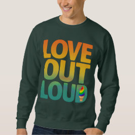 Kärlek Högt Retro Pride Typografi Anpassad Lång Ärmad Tröja