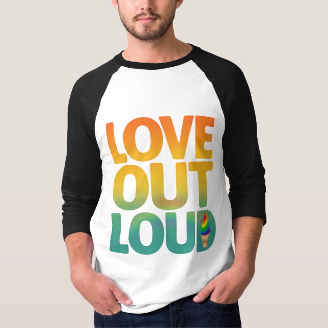Kärlek Högt Retro Pride-typografi Anpassad T Shirt (Framsida)
