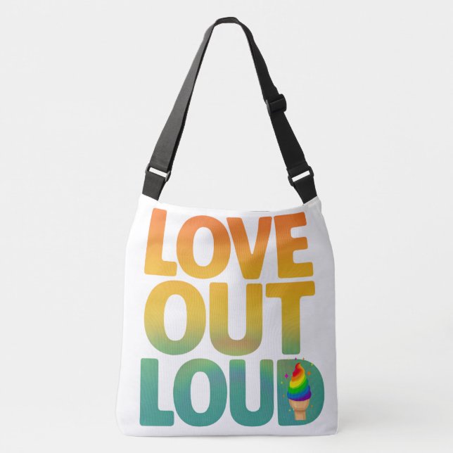 Kärlek Högt Retro Pride Typografi Design Axelväska (Framsida)