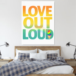 Kärlek Högt Retro Pride Typografi Design Canvastryck