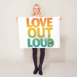 Kärlek Högt Retro Pride Typografi Design Fleecefilt