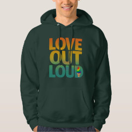 Kärlek Högt Retro Pride Typografi Design Hoodie