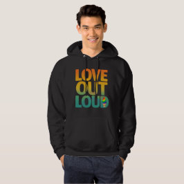 Kärlek Högt Retro Pride Typografi Design Hoodie