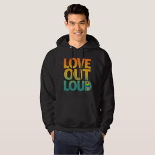 Kärlek Högt Retro Pride Typografi Design Hoodie