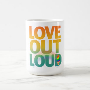 Kärlek Högt Retro Pride Typografi Design Kaffemugg