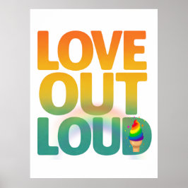 Kärlek Högt Retro Pride Typografi Design Poster