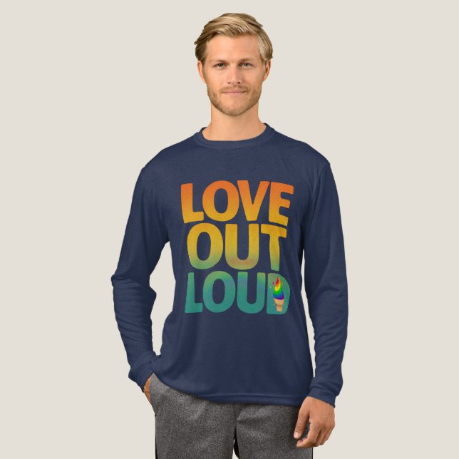 Kärlek Högt Retro Pride Typografi Design T Shirt (Hel framsida)