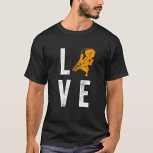 Kärlek Holland Karta Nederländerna Nederländerna K T Shirt