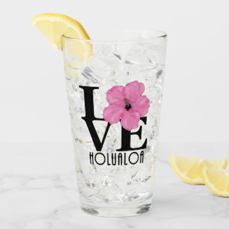 KÄRLEK Holualoa Rosa Hibiscus Glaskopp