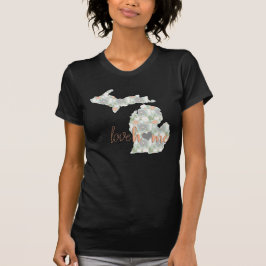 Kärlek Home Cactus Filled Michigan Silhouette T Shirt