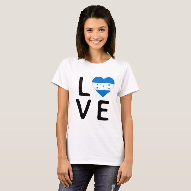 Kärlek - Honduras Flagga T Shirt (Hel framsida)