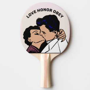 KÄRLEK HONOR OBEY BRÖLLOP GIFT PING PONG PADDLE PINGISRACKET