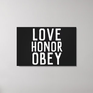 KÄRLEK HONOR OBEY BRÖLLOP GIFT STRETCHED CANVAS