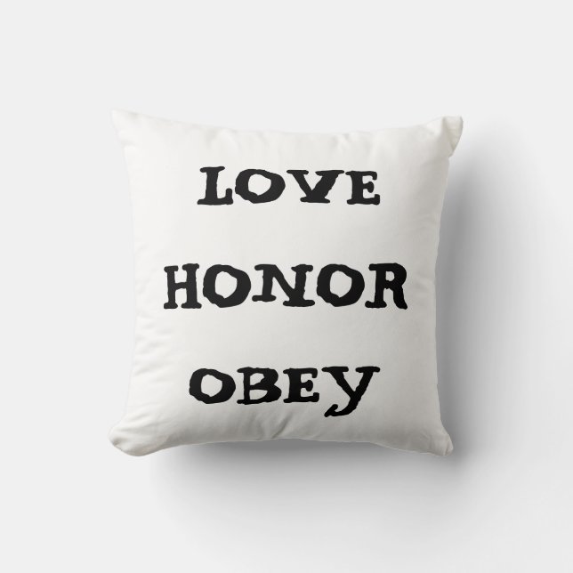 KÄRLEK HONOR OBEY dekorativ kudde (Framsida)