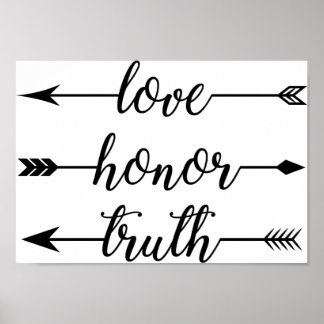 Kärlek Honor Truth Poster
