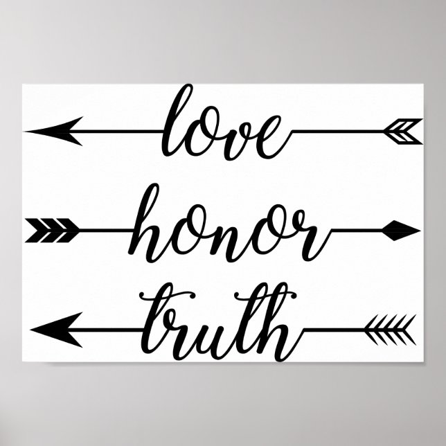 Kärlek Honor Truth Poster (Framsidan)