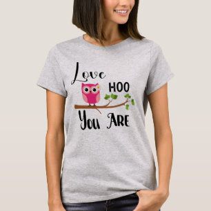 Kärlek Hoo du är Rosa Uggla T Shirt