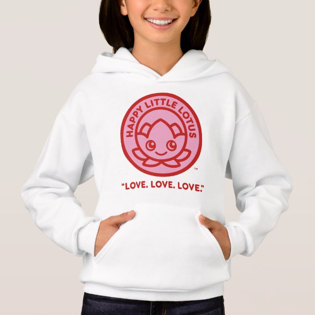 Kärlek Hoodie för flickor. T Shirt (Framsida)