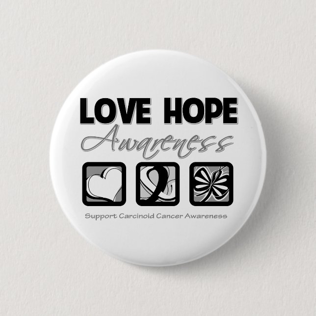 Kärlek Hope Awareness Carcinoid Cancer Knapp (Framsida)