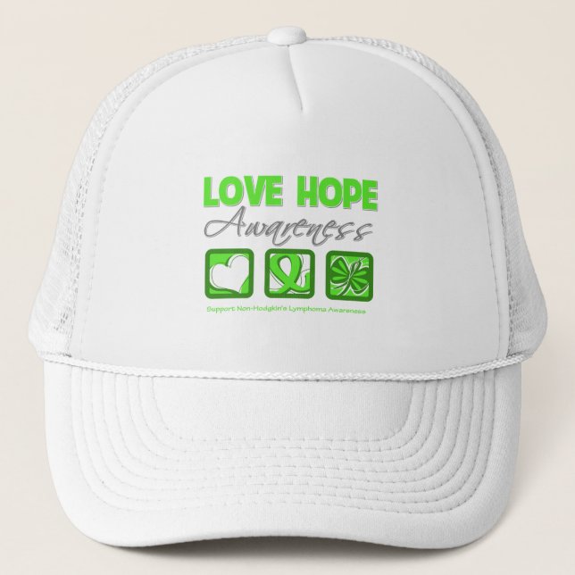 Kärlek Hope Awareness Non-Hodgkin's Lymphoma Truckerkeps (Framsida)