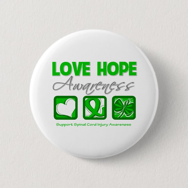 Kärlek Hope Awareness Spinal Cord Injury Knapp (Framsida)
