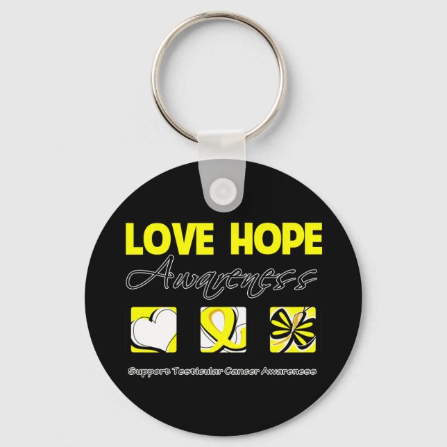 Kärlek Hope Awareness Testicular Cancer Nyckelring (Framsida)
