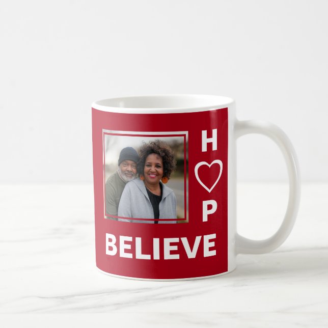 KÄRLEK HOPE BELIEVE Par Photo Kaffemugg (Höger)