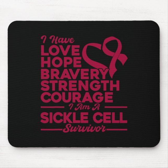 Kärlek Hope Bravery Strängslan Sickle Cell Awarene Musmatta (Framsidan)