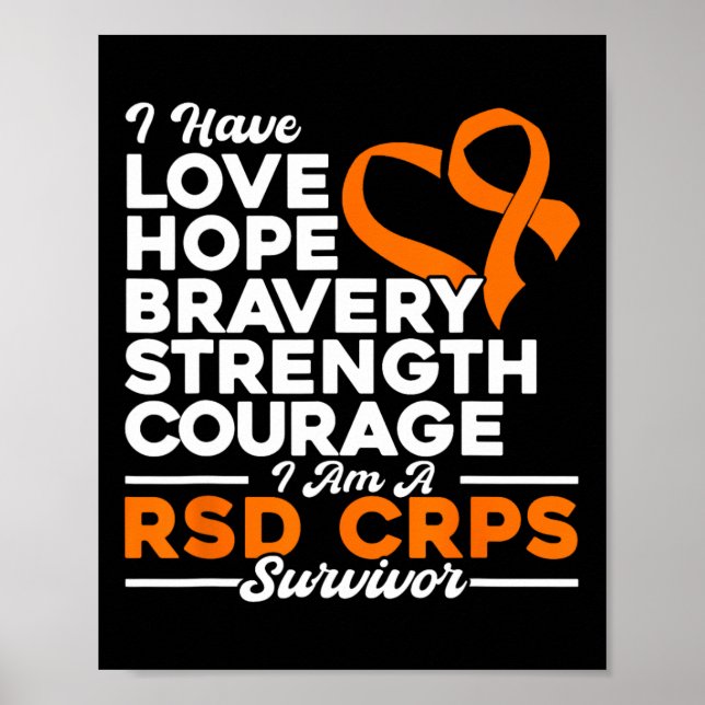 Kärlek Hope Bravery Strength RSD Crps Awareness Poster (Framsidan)