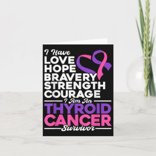 Kärlek Hope Bravery Strength Thyroid Cancer Awaren Kort