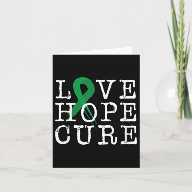 Kärlek Hope Cure Gallurinder Cancer Awareness Hitt Kort (Framsida)