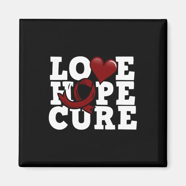 Kärlek Hope Cure - Sickle Cell Awareness Magnet (Framsidan)