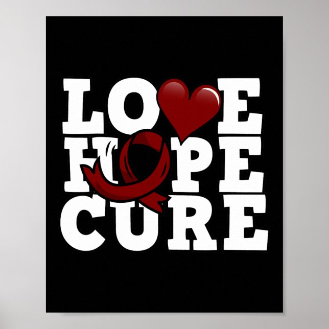 Kärlek Hope Cure - Sickle Cell Awareness Poster (Framsidan)