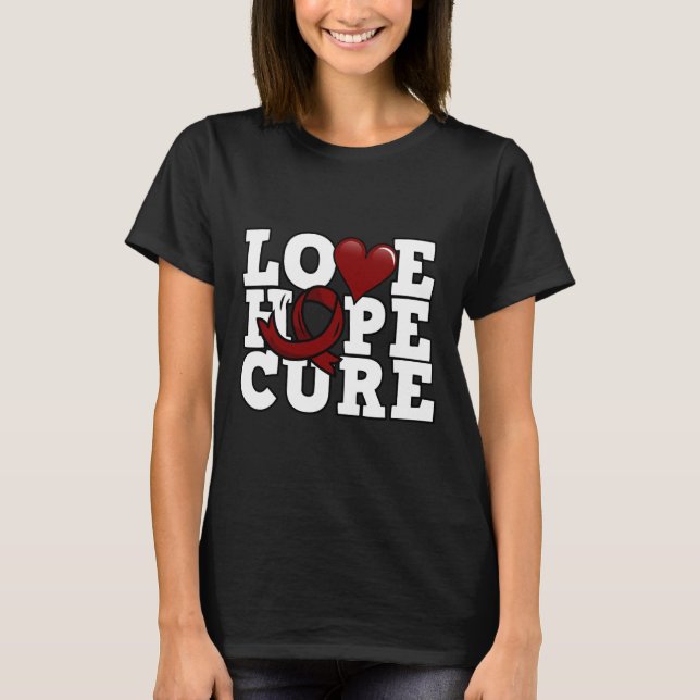 Kärlek Hope Cure - Sickle Cell Awareness T Shirt (Framsida)
