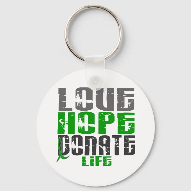 KÄRLEK HOPE DONATE LIFE T-Shirts, Gifts & Apparel Nyckelring (Framsida)