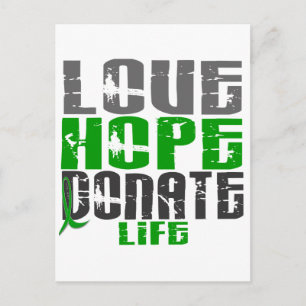 KÄRLEK HOPE DONATE LIFE T-Shirts, Gifts & Apparel Vykort