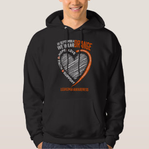Kärlek Hope Faith September Vi Bära Orange Leukemi Hoodie