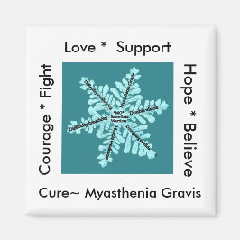 Kärlek/ Hope/ Fight/Cure - Myastenia Awareness Magnet