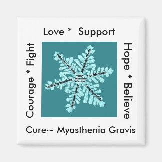 Kärlek/ Hope/ Fight/Cure - Myastenia Awareness Magnet