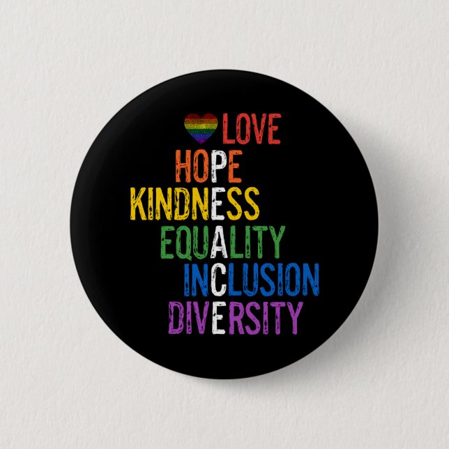 Kärlek Hope Kindness Equality Inclusion Diversity  Knapp (Framsida)