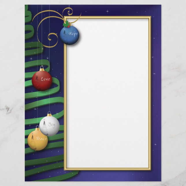 Kärlek, Hope, Peace, Joy God Jul Brev (Framsida)