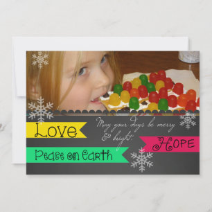 Kärlek, Hope, Peace on Earth Helgdag Photo Card Julkort